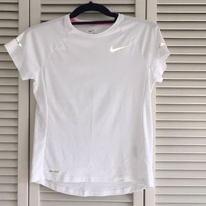 Nike Girls White Dri-Fit Tee